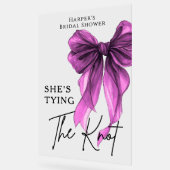 She's Tying The Knot Purple Bow Welcome Sign Acryl Bord (Hoek)