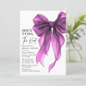 She's Tying The Knot QR Code Bridal Shower Kaart (Staand voorkant)