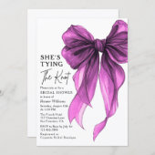 She's Tying The Knot QR Code Bridal Shower Kaart (Voorkant / Achterkant)