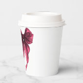 She's Tying The Knot Red Bow Bridal Shower Papieren Bekers (Achterkant)