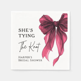 She's Tying The Knot Red Bow Bridal Shower Servet