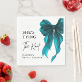 She's Tying The Knot Turquoise Bow Bridal Shower Servet (Insitu)