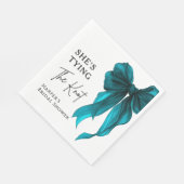 She's Tying The Knot Turquoise Bow Bridal Shower Servet (Hoek)