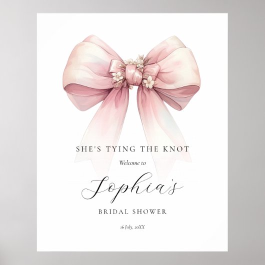 Shes Tying The Knot Vrijgezellenfeest Welkom Poster (Voorkant)