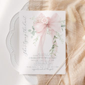 She's tying the know Whimsical Bow bridal shower Kaart