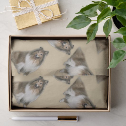 Shetland Collie Canine Metgezellen Tissuepapier (Geschenk)