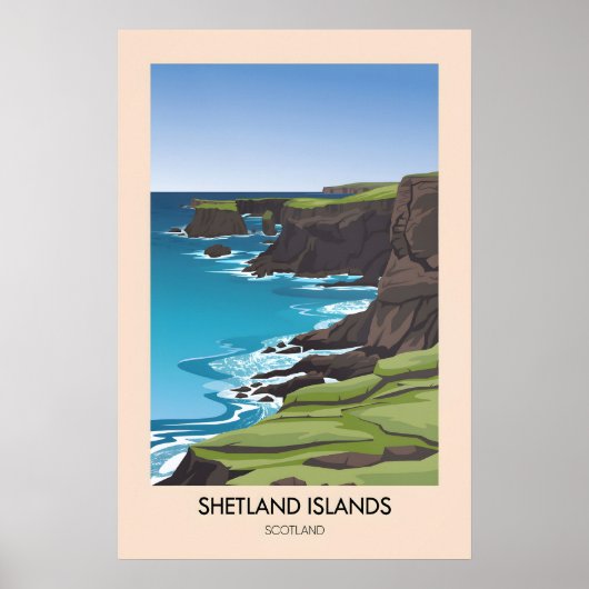 Shetland-eilanden Schotland Reisposter Poster (Voorkant)