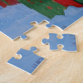 Shetland herdershond loopt sneeuw met kerst Pet Legpuzzel (Zijkant)