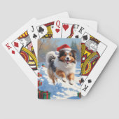 Shetland herdershond loopt sneeuw met kerst Pet Pokerkaarten (Achterkant)