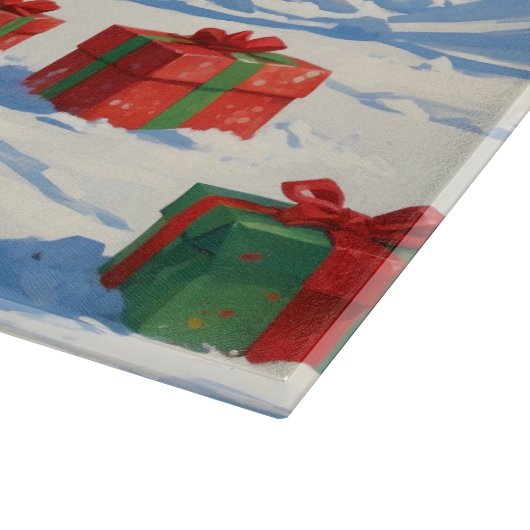 Shetland herdershond loopt sneeuw met kerst Pet Snijplank (Hoek)