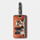 Shetland herdershond met hart Rozen Valentijnsdag Bagagelabel (Achterkant verticaal)