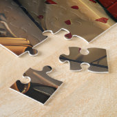 Shetland herdershond met kerstcadeaus open haard legpuzzel (Zijkant)