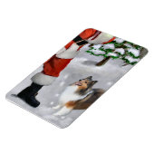 Shetland herdershond met Kerstmis Magneet (Linkerzijde)