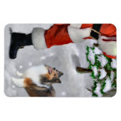 Shetland herdershond met Kerstmis Magneet (Horizontaal)