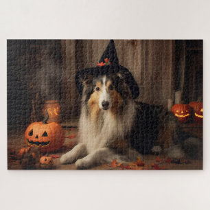 Shetland Herdershonden Pompoenen Halloween Griezel Legpuzzel