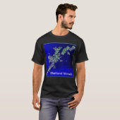 Shetland Islands Kaart Mannen Dark Basic T-shirt (Voorkant volledig)