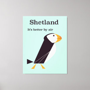 Shetland Papegaaiduiker Vintage reisposter Canvas Afdruk