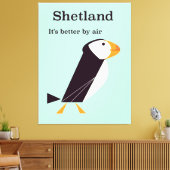 Shetland Papegaaiduiker Vintage reisposter Canvas Afdruk (Insitu (Woonkamer))