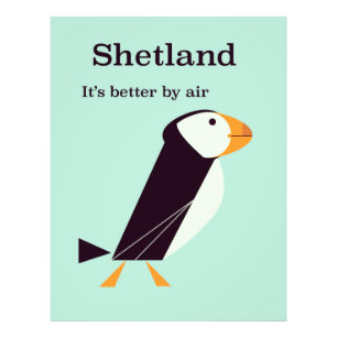 Shetland Papegaaiduiker Vintage reisposter Foto Afdruk