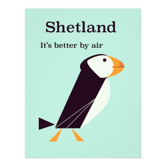 Shetland Papegaaiduiker Vintage reisposter Foto Afdruk (Voorkant)