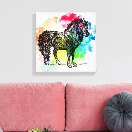 Shetland Pony Canvas Afdruk (Insitu (Woonkamer))