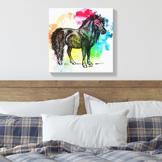 Shetland Pony Canvas Afdruk (Insitu (Slaapkamer))