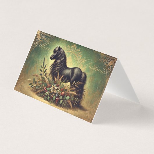 Shetland Pony Christmas Kaart (Voorkant)