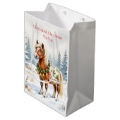Shetland Pony Christmas Medium Cadeauzakje (Voorkant Gekanteld)