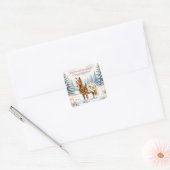 Shetland Pony Christmas Vierkante Sticker (Envelop)