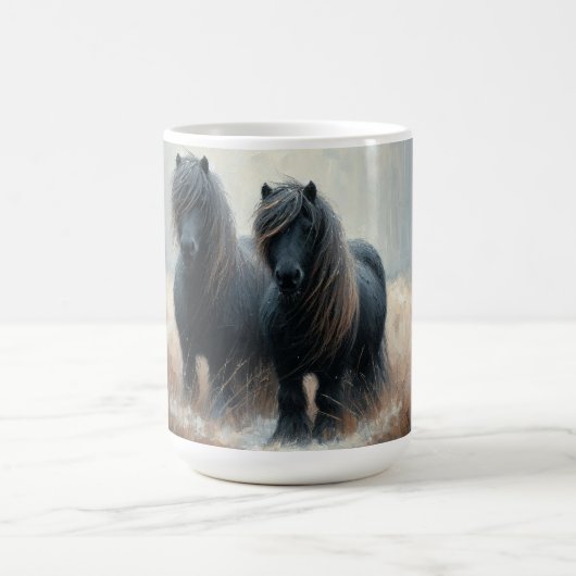 Shetland Pony (Coffee Mok No1) Set van zes Shetlan (Center)