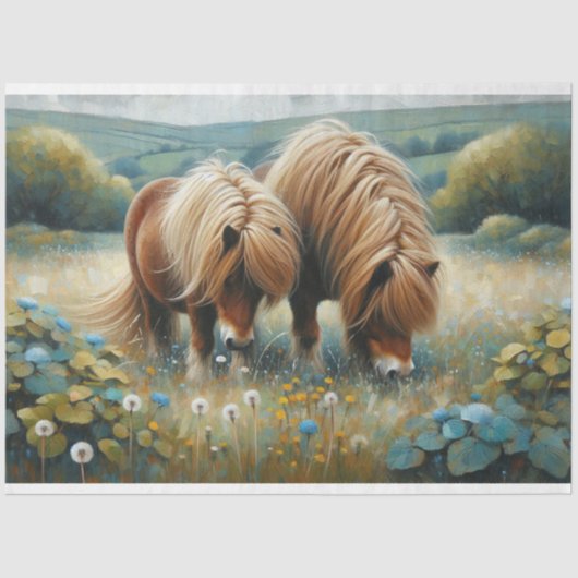 Shetland Pony Decoupage tissuepapier (Voorkant)