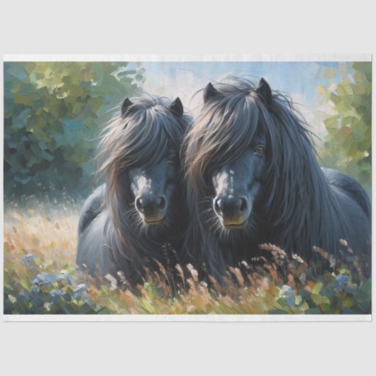 Shetland Pony Decoupage tissuepapier (Voorkant)