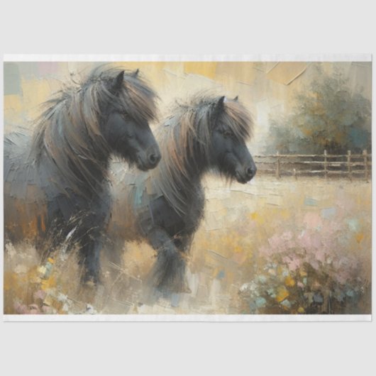 Shetland Pony Decoupage tissuepapier (Voorkant)