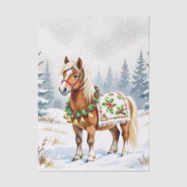 Shetland Pony en Holly Christmas Tissuepapier