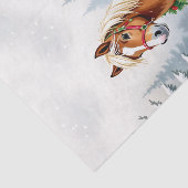 Shetland Pony en Holly Christmas Tissuepapier (Detail)