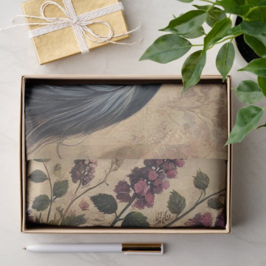 Shetland Pony Floral Decoupage Tissuepapier (Geschenk)