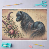 Shetland Pony Floral Decoupage Tissuepapier (Craft)