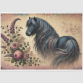 Shetland Pony Floral Decoupage Tissuepapier (Voorkant)