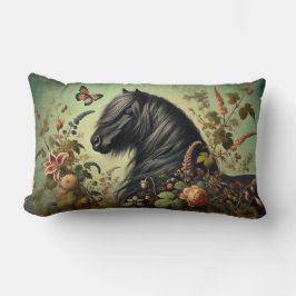 Shetland Pony Floral  Lumbar Kussen