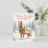 Shetland Pony gepersonaliseerde kerst Briefkaart (Staand voorkant)