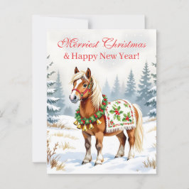 Shetland Pony gepersonaliseerde kerst Briefkaart