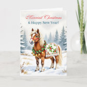 Shetland Pony gepersonaliseerde kerst Feestdagen Kaart (Voorkant)