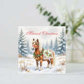 Shetland Pony gepersonaliseerde kerst Kaart (Staand voorkant)
