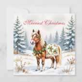 Shetland Pony gepersonaliseerde kerst Kaart (Voorkant)