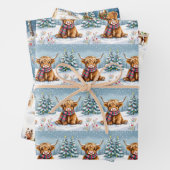 Shetland Pony, Herten en Hoogland Koe Kerst Inpakpapier Vel (In situ)