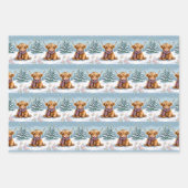 Shetland Pony, Herten en Hoogland Koe Kerst Inpakpapier Vel (Voorkant)