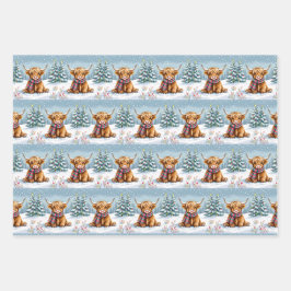 Shetland Pony, Herten en Hoogland Koe Kerst Inpakpapier Vel