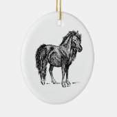 Shetland Pony Keramisch Ornament (Rechts)