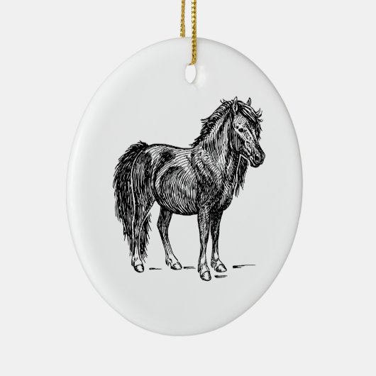 Shetland Pony Keramisch Ornament (Rechts)