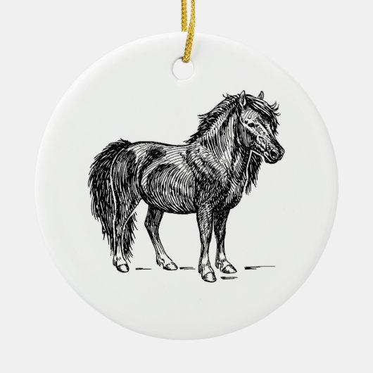 Shetland Pony Keramisch Ornament (Voorkant)